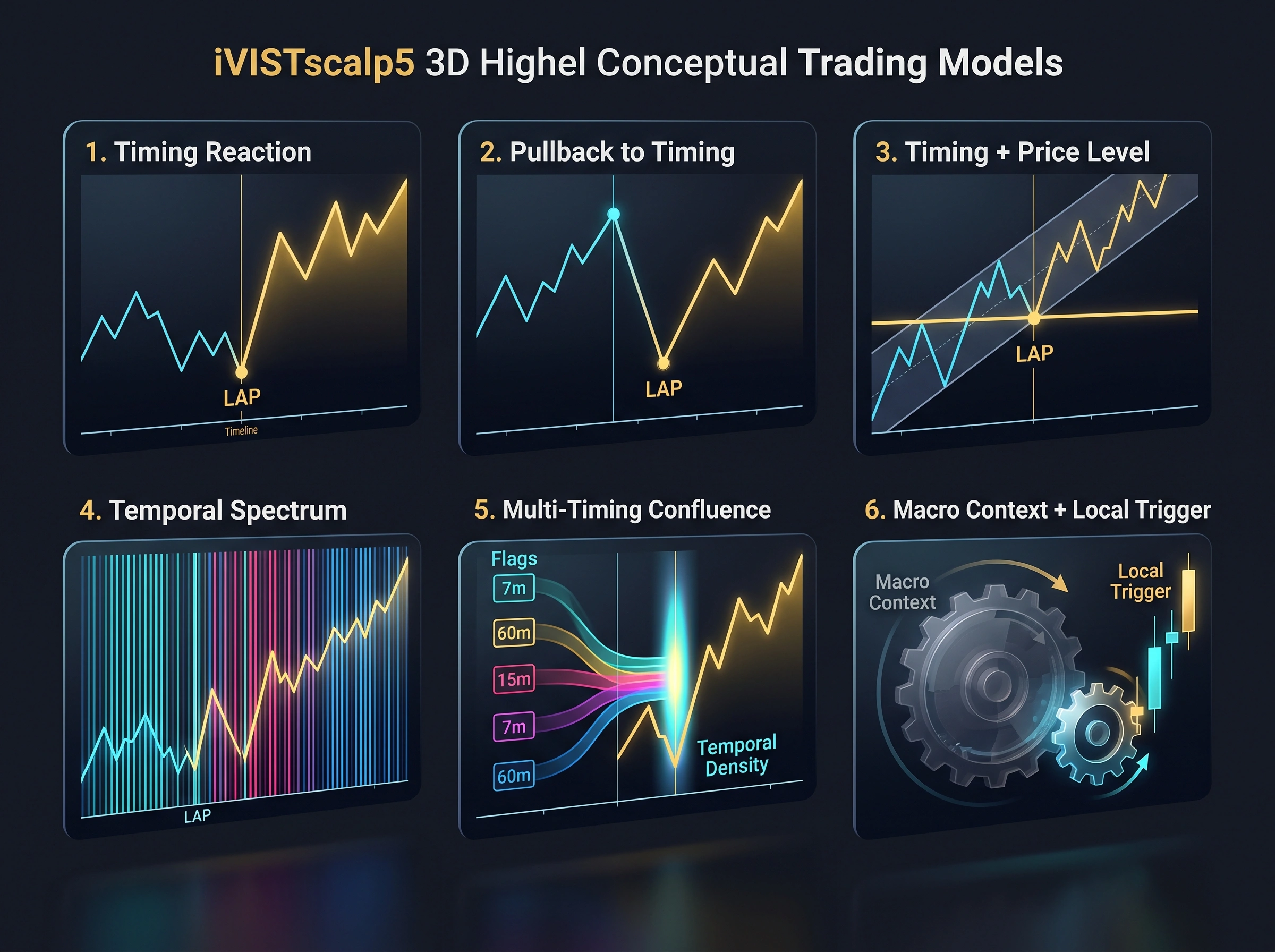 Six iVISTscalp5 trading models based on timing and price